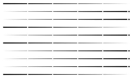 Dashed random parallel straight lines geometric element. Random horizontal lines, stripes with gapsのイラスト素材