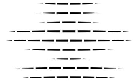 Dashed random parallel straight lines geometric element. Random horizontal lines, stripes with gapsのイラスト素材