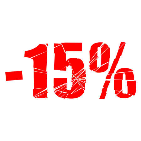 Percentage off discount tag, label numbers. Price cut, bargain sales offer numerals - Stock vector illustration, Clip art graphicsのイラスト素材