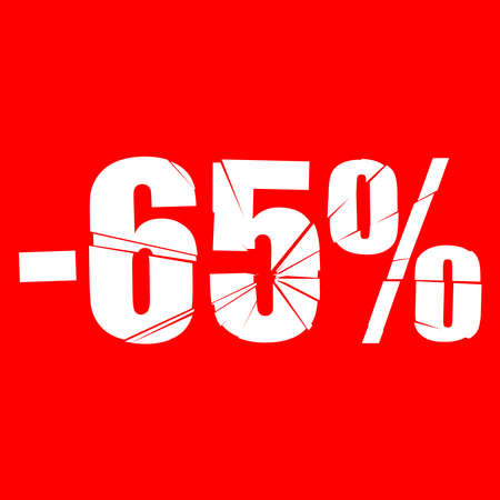 Percentage off discount tag, label numbers. Price cut, bargain sales offer numerals - Stock vector...