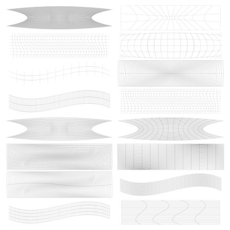 Set of rectangles w distort, deform effect vector illustrationのイラスト素材