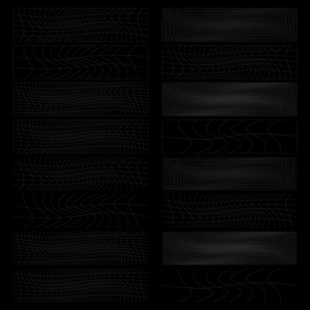 Set of rectangles w distort, deform effect vector illustrationのイラスト素材