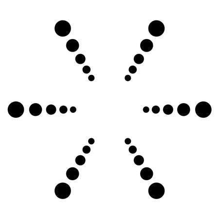 Simple graphic made of dots, circles. Basic dotted circular mandala, motif. Speckles, specks formation - Stock vector illustration, Clip art graphicsのイラスト素材