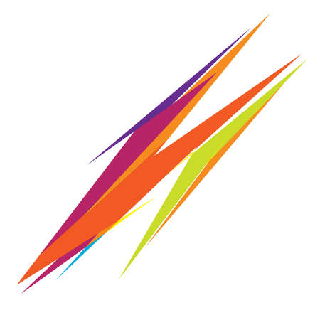 Vivid, vibrant abstract geometric, angular, edgy art. Random Picasso-style geometry vector. Spiky tapered chaotic artistic vector illustrationのイラスト素材