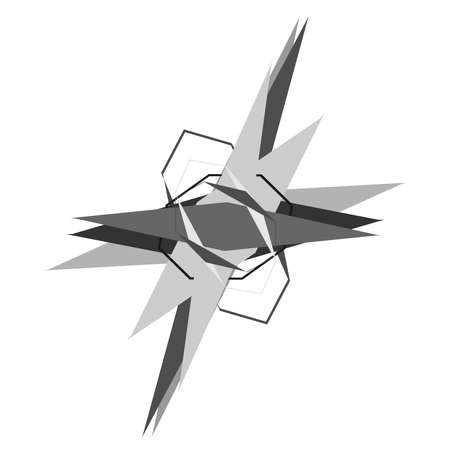 Edgy, geometric abstract design element. Pointy abstract shape illustration, Graphics, Clip artのイラスト素材