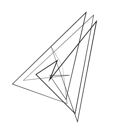 Abstract edgy, geometric line art. Angular random, chaotic lines. Spiky. tapered chaotic art. Irregular artistic elementのイラスト素材