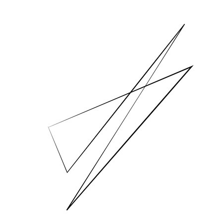 Abstract edgy, geometric line art. Angular random, chaotic lines. Spiky. tapered chaotic art. Irregular artistic elementのイラスト素材