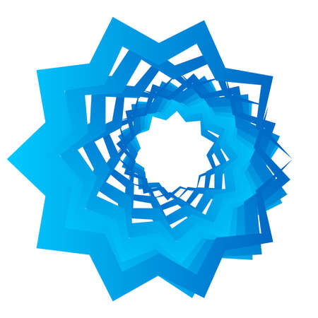 Sharp, edgy starburst, sunburst shape rotated inwards. Geometric circular, cyclic, and loop vector illustration - Stock vector illustration, Clip art graphicsのイラスト素材