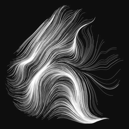 Abstract render of random wavy, curvy, writhe lines design element (Series) - Stock vector illustration, Clip art, graphicsのイラスト素材