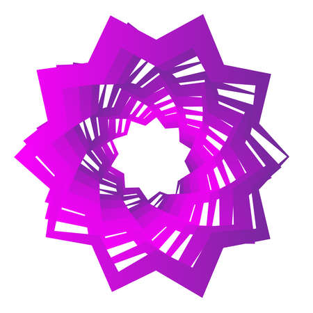 Sharp, edgy starburst, sunburst shape rotated inwards. Geometric circular, cyclic, and loop vector illustration - Stock vector illustration, Clip art graphicsのイラスト素材