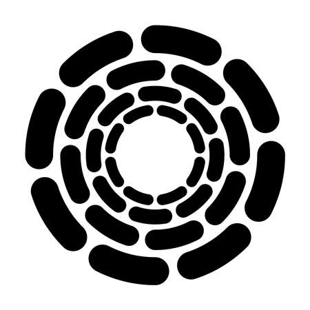 Dashed lines spiral, swirls, and twirls. Concentric and circular volute, helix vector element - Stock vector illustration, Clip art Graphicsのイラスト素材