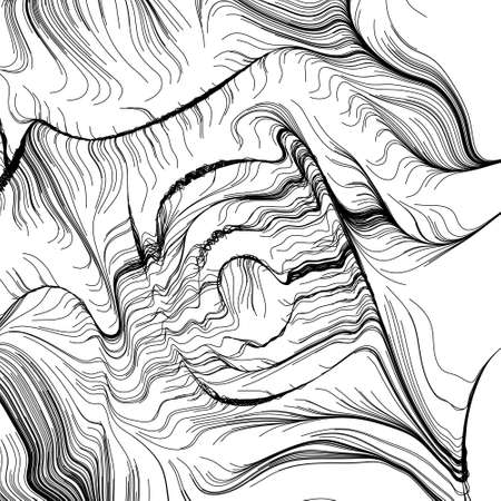 Abstract render of random wavy, curvy, writhe lines design element (Series) - Stock vector illustration, Clip art, graphicsのイラスト素材