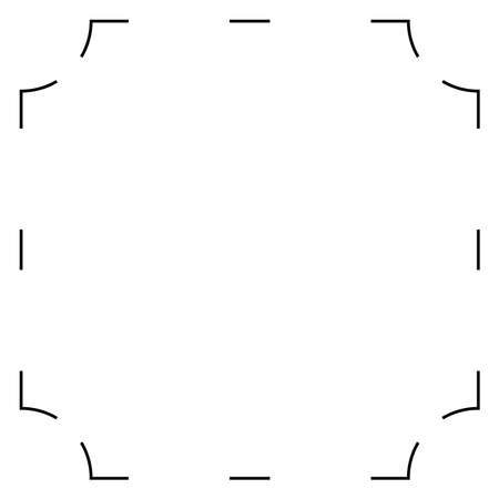 Dashed line border and frame vector element - Stock vector illustration, Graphic clip artのイラスト素材