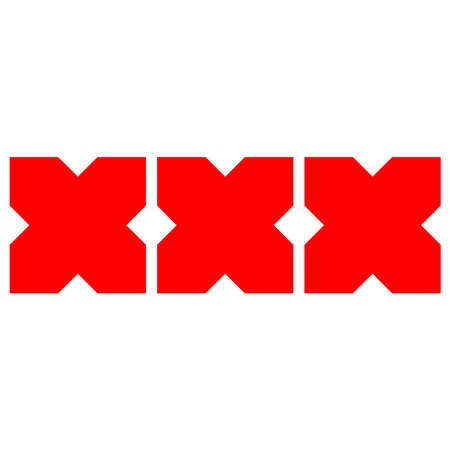 Tripple X letter. 3X cross sign icon - Stpck vector illustration, graphics clip artのイラスト素材