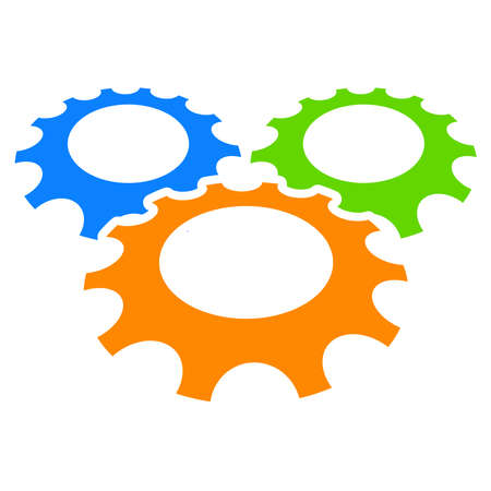 Gear, gearwheel, cogwheel icon, symbol, logo for repair, maintenance, setup, engineering conceptsのイラスト素材