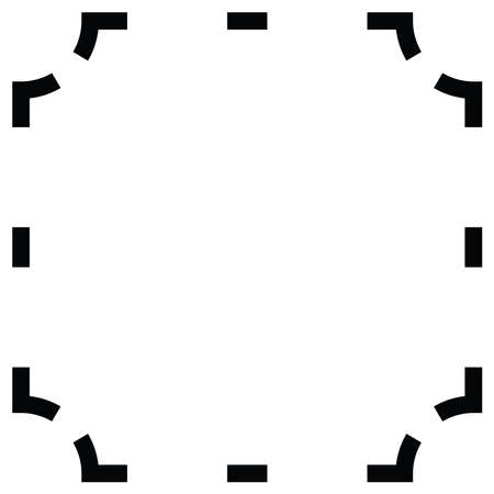 Dashed line border and frame vector element - Stock vector illustration, Graphic clip artのイラスト素材