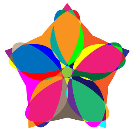 Abstract colorful geometric design element. Mosaic colored tangled icon, shape set - Stock vector illustration, Clip art graphicsのイラスト素材