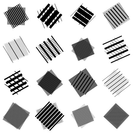 Grid, mesh of dynamic diagonal, oblique lines, stripes - Stock vector illustration, Clip-art graphicsのイラスト素材