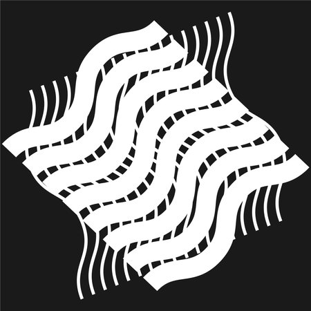 Diagonal, random grid, mesh of wavy, zigzag, waving, criss cross lines - Stock vector illustration, Clip-art graphicsのイラスト素材