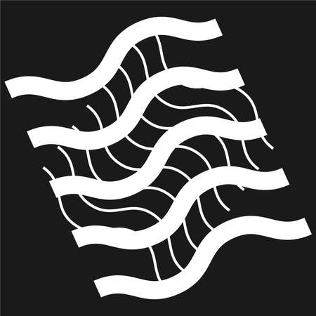 Diagonal, random grid, mesh of wavy, zigzag, waving, criss cross lines - Stock vector illustration, Clip-art graphicsのイラスト素材