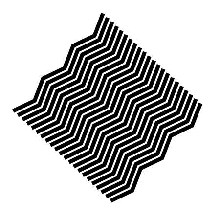 Wavy zig-zag criss cross diagonal oblique lines geometric illustration - Stock vector illustration, Clip-art graphicsのイラスト素材