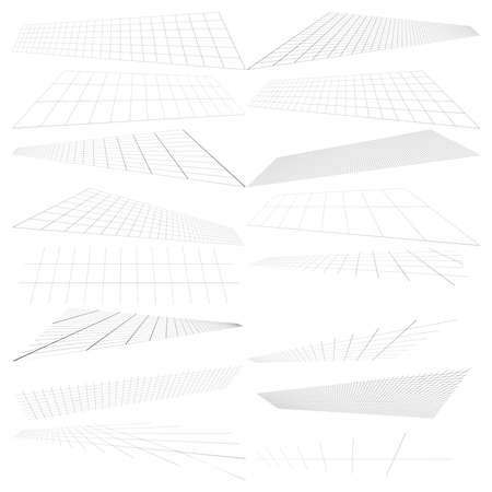 Tilted, skew 3D grid, mesh - Stock vector illustration, Clip-art graphicsのイラスト素材