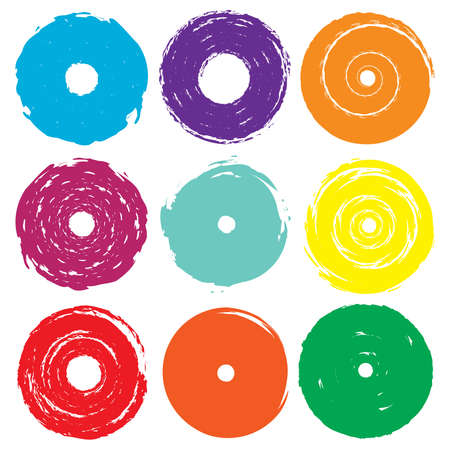 Grungy paint, ink stain circle - Stock vector illustration, Graphics, clip artのイラスト素材