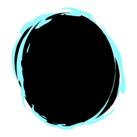 Grungy, grunge texture circle, oval abstract element. Paintbrush, stain, inkblot effect illustration. Fleck, mottle, splatter designのイラスト素材