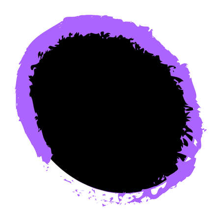 Grungy, grunge texture circle, oval abstract element. Paintbrush, stain, inkblot effect illustration. Fleck, mottle, splatter designのイラスト素材