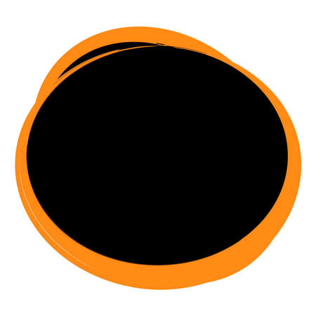 Grungy, grunge texture circle, oval abstract element. Paintbrush, stain, inkblot effect illustration. Fleck, mottle, splatter designのイラスト素材