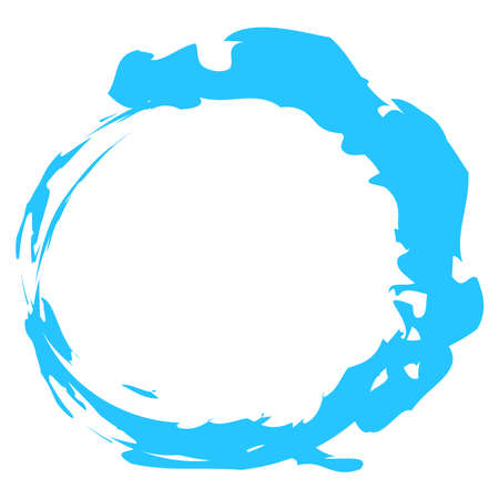 Colorful grungy, grunge circle contour. Abstract textured oval, ellipse. Paint splatter, watercolor effect illustration. Inkblot, ink, stain effectのイラスト素材