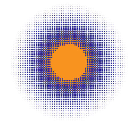 Halftone (half-tone) element. Dots, circles, speckles and freckles vector illustration. Stipple-stippling design - Stock vector illustration, Clip art graphicsのイラスト素材