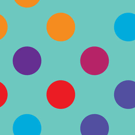 Colorful multicolor varicolored dotted dots circles pattern background (Geometry is seamlessly repeatable) - Stock vector illustration, Clip art graphicsのイラスト素材