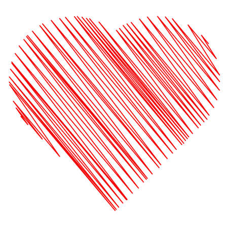 Hearth shape with scribble, doodle style - Stock vector illustration, Clip art graphicsのイラスト素材