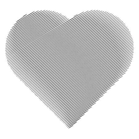 Hearth shape with scribble, doodle style - Stock vector illustration, Clip art graphicsのイラスト素材