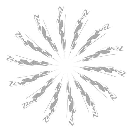 Radial grungy, textured beams, rays, lines abstract vector illustration element - Stock vector illustration, Graphics clip artのイラスト素材