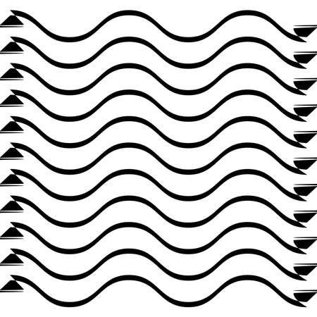Wavy waving, wave lines, stripes, streaks pattern - Stock vector illustration, Clip-art graphicsのイラスト素材