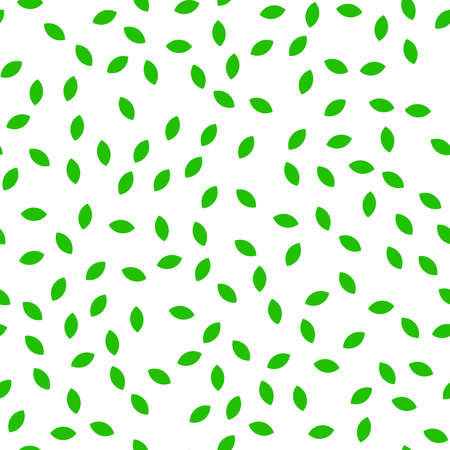 Green leaf, petal shape, greenery foliage symbol seamless repeatable pattern, background, texture - stock vector illustration, clip-art graphicsのイラスト素材