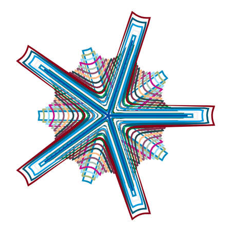 Geometric mandala - Radial, Circular Motif icon, symbol. Radiating shape logo - Stock illustration, Clip art graphicsのイラスト素材