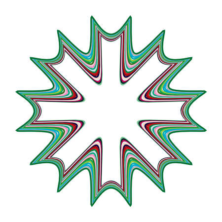 Geometric mandala - Radial, Circular Motif icon, symbol. Radiating shape logo - Stock illustration, Clip art graphicsのイラスト素材