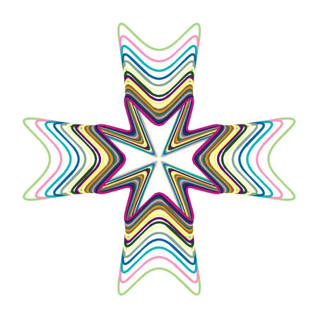 Geometric mandala - Radial, Circular Motif icon, symbol. Radiating shape logo - Stock illustration, Clip art graphicsのイラスト素材