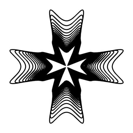 Geometric mandala - Radial, Circular Motif icon, symbol. Radiating shape logo - Stock illustration, Clip art graphicsのイラスト素材