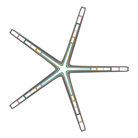 Geometric mandala - Radial, Circular Motif icon, symbol. Radiating shape logo - Stock illustration, Clip art graphicsのイラスト素材