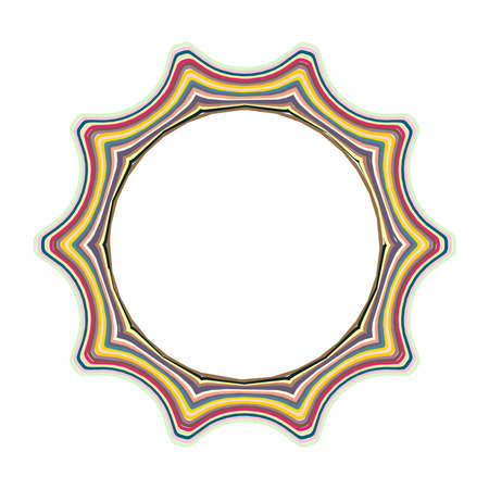 Geometric mandala - Radial, Circular Motif icon, symbol. Radiating shape logo - Stock illustration, Clip art graphicsのイラスト素材