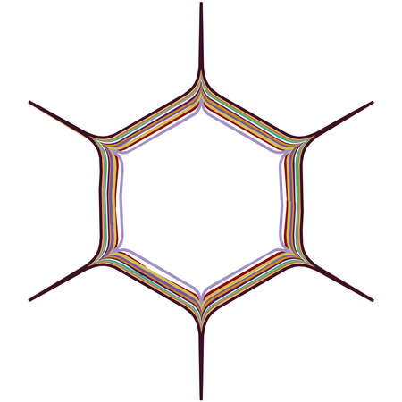 Geometric mandala - Radial, Circular Motif icon, symbol. Radiating shape logo - Stock illustration,...