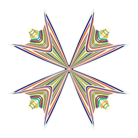 Geometric mandala - Radial, Circular Motif icon, symbol. Radiating shape logo - Stock illustration, Clip art graphicsのイラスト素材