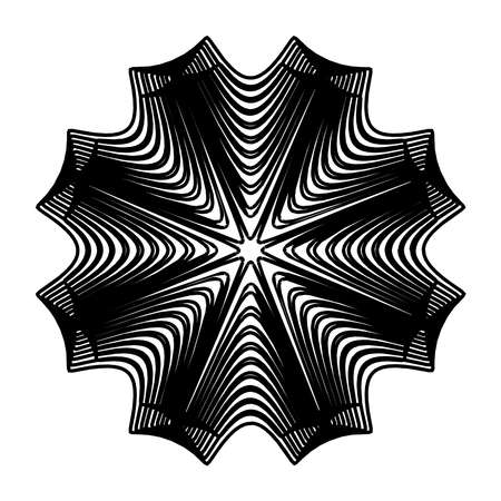 Geometric mandala - Radial, Circular Motif icon, symbol. Radiating shape logo - Stock illustration, Clip art graphicsのイラスト素材