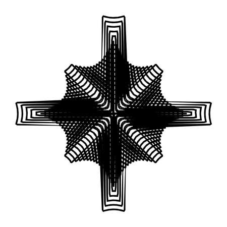 Geometric mandala - Radial, Circular Motif icon, symbol. Radiating shape logo - Stock illustration, Clip art graphicsのイラスト素材