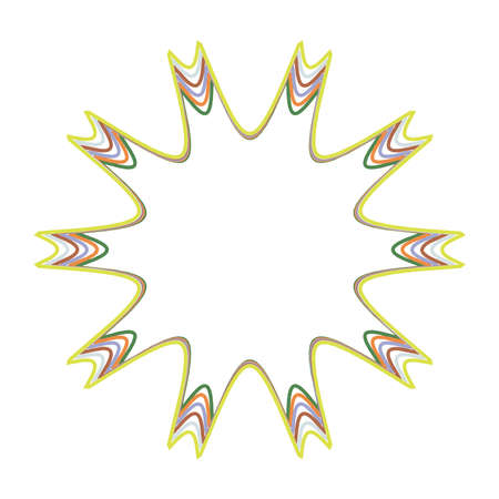 Geometric mandala - Radial, Circular Motif icon, symbol. Radiating shape logo - Stock illustration, Clip art graphicsのイラスト素材