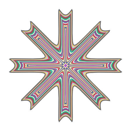 Geometric mandala - Radial, Circular Motif icon, symbol. Radiating shape logo - Stock illustration, Clip art graphicsのイラスト素材